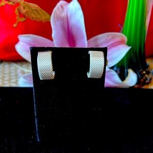 ESPO  Joseph Esposito 925 mesh weave  hoop earrings.